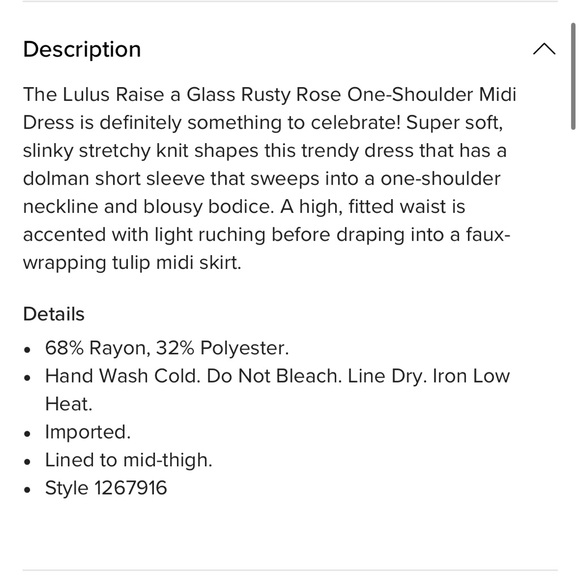 Lulus Raise A Glass Rusty Rose One-shoulder Midi Dress Red - Size S - Picture 6 of 7